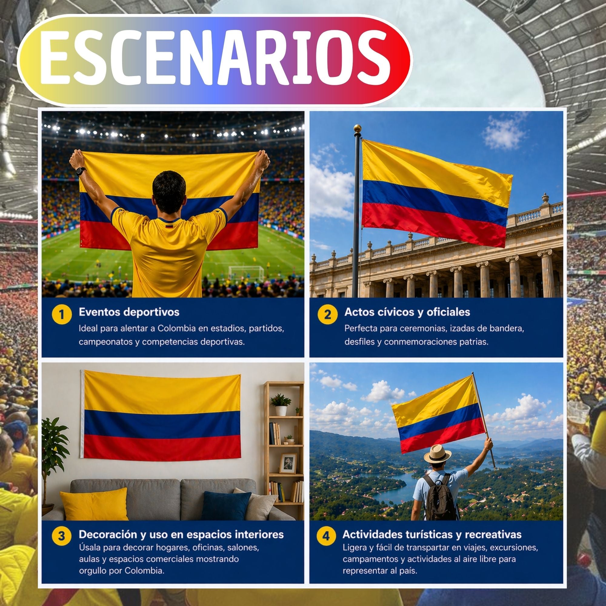 Bandera Colombia 153X90cm - GRANDE