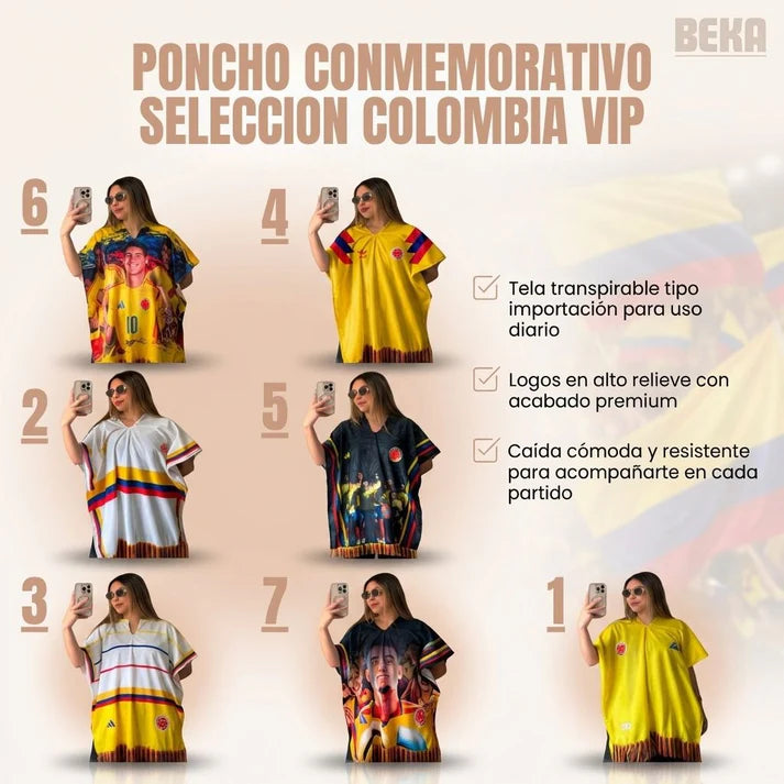 PONCHO SELECCION COLOMBIA VIP MUNDIAL 2026 - UNISEX