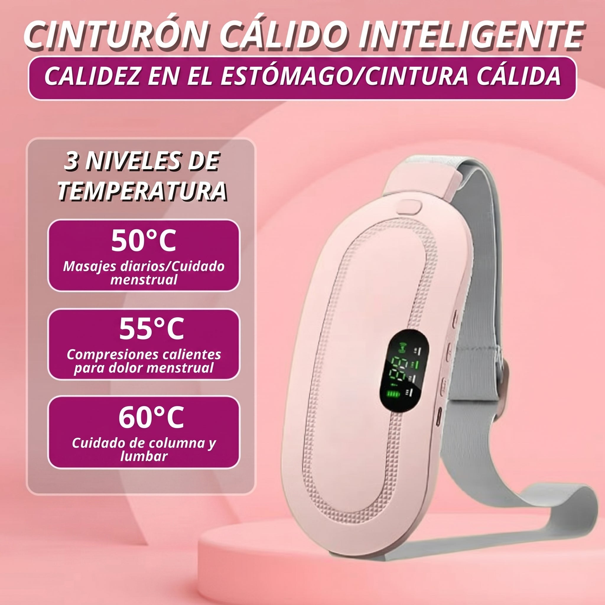 Cinturón Masajeador Térmico Para Cólicos
