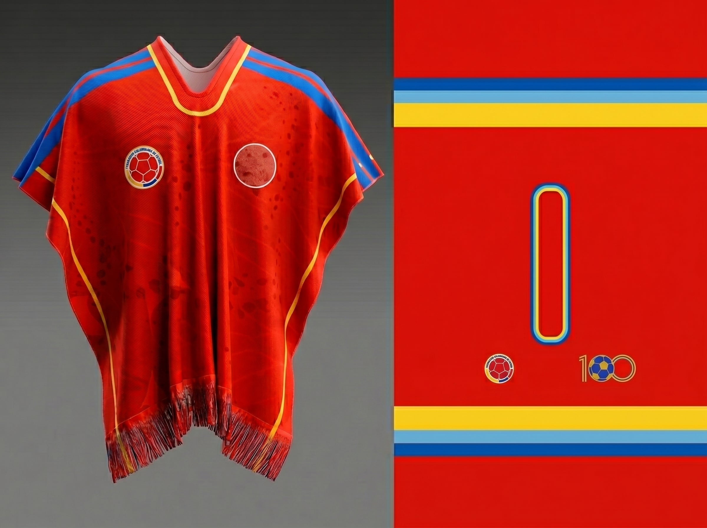 PONCHO MUNDIAL 2026 DE COLOMBIA UNISEX 💛💙❤️